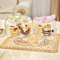 Exclusive glass cake stand with dome , European glass cake dome