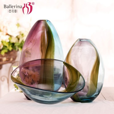 2019 BALLERINA hot sale design decor different types decorative colored glass flower vases