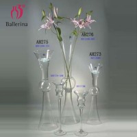 BALLERINA brand wholesale Wedding Different Shape Environmental Cheap Clear Tall Glass Trumpet Vase