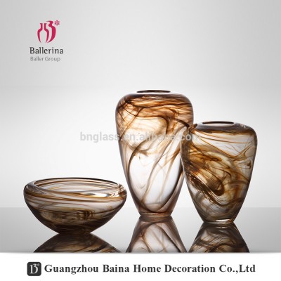 BALLERINA Handmade Modern Glass Wide Mouth vase Mouth Blown Glass vases Home Decor Wholesale