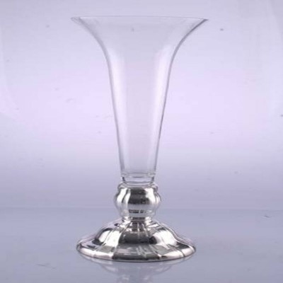 Hand Blown Elegant Crystal Silvering Wedding Flower Glass Vases Wholesale Cheap