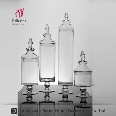 Hot Sale Clear Cylinder Glass Apothecary Jar Storage Jars