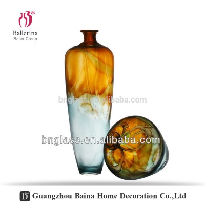 Fancy art souvenir large colored flower glass vase