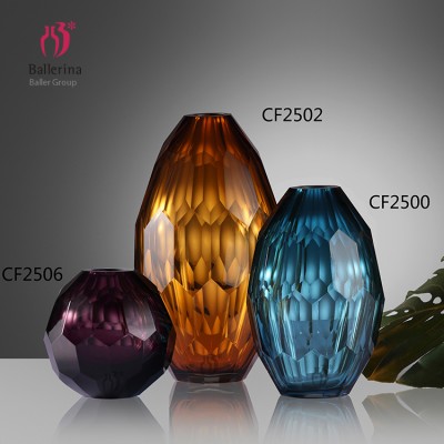 Unique europe fashionable style top quality decorative blown glass vase