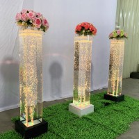 led lighted wedding water bubble pillar columns lamp for wedding T stage decorations